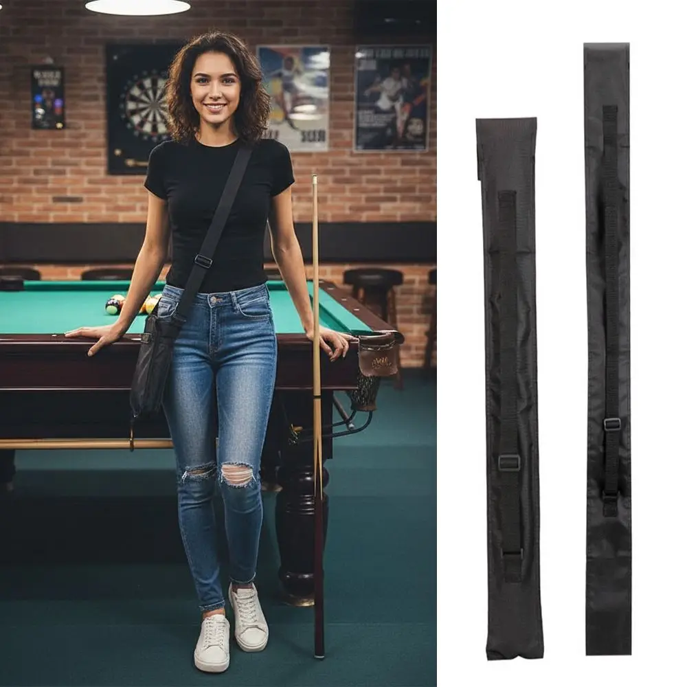 1/2 or 3/4 Split Billiard Cue Storage Bag Adjustable Foldable Billiard Carrying Case Wear-resistant Anti-scratch