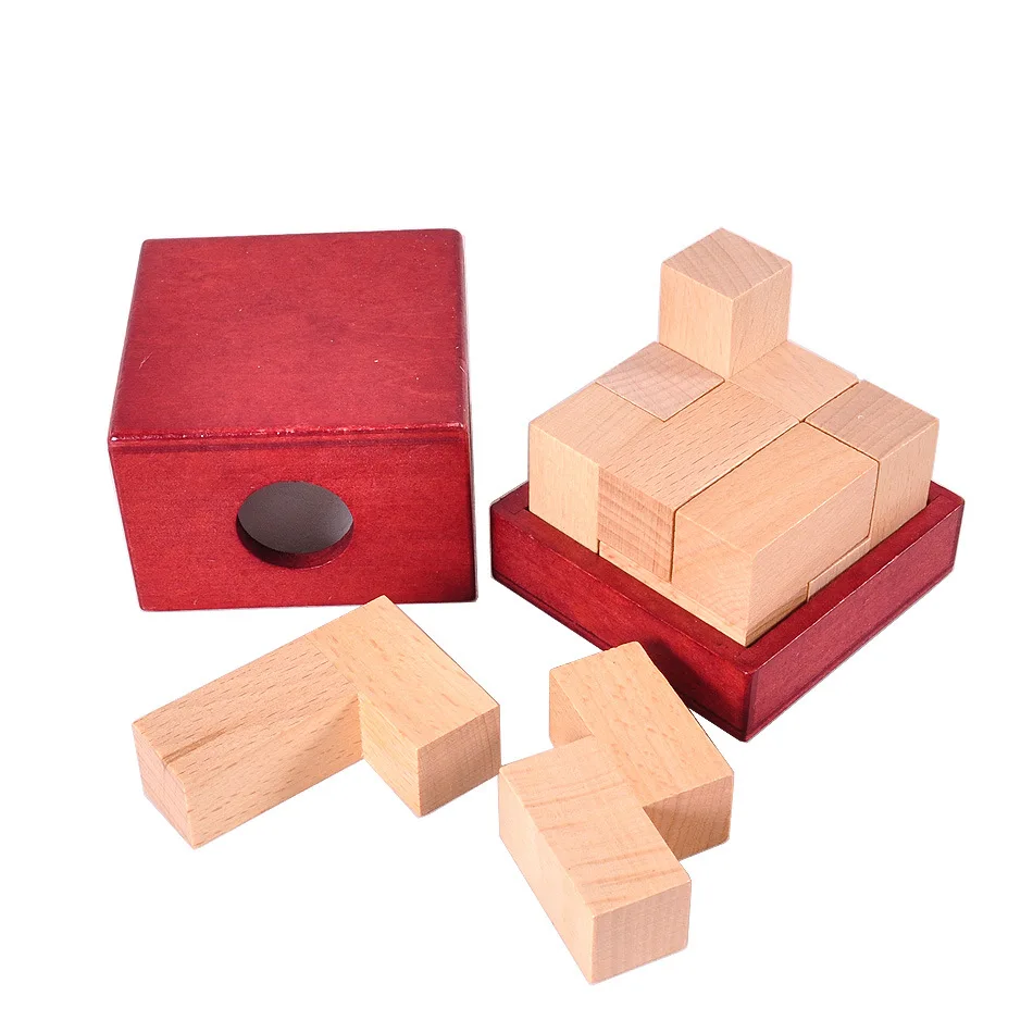 

3D Logic Wooden Soma Cube Puzzle with Box Mind Brain Teaser Puzzles Game