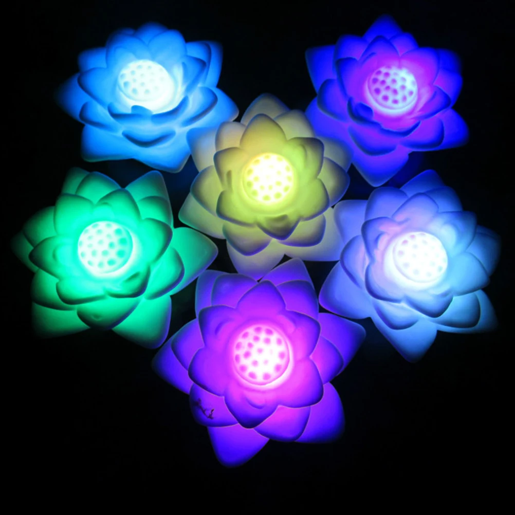 

4Pcs Colorful Lotus Light Baby Lamp Warm Decorative LED Light For Parties