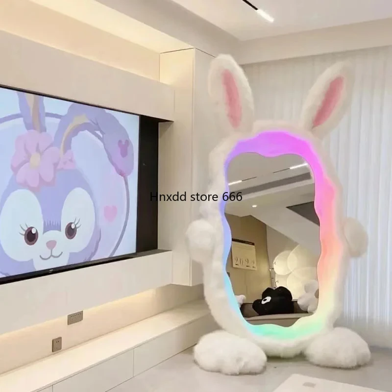 Rabbit Mirror Full-Length Home Floor Mirror Cartoon Dressing Mirror Makeup Floor Big Decorations