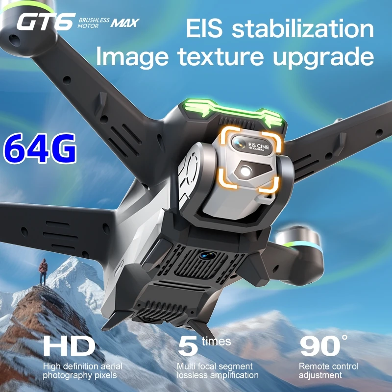GT6 Professional Drone Long Range Flight Battery Quadcopter 4K HD Wifi Dron Aerial Photography Obstacle Avoidance Aircraft view 6