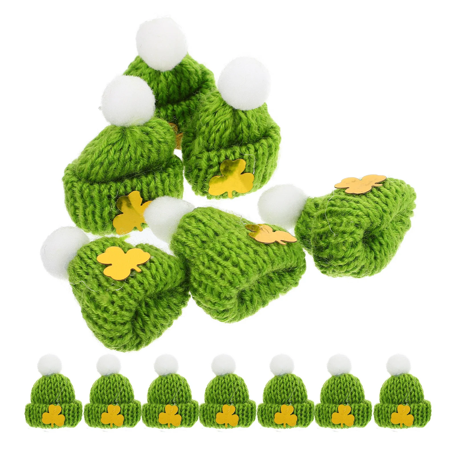 

4pcs Decorative Knitted Hats Holiday Crochet Cap Decorating Supplies Mini Hand DIY Caps Craft for Crafts