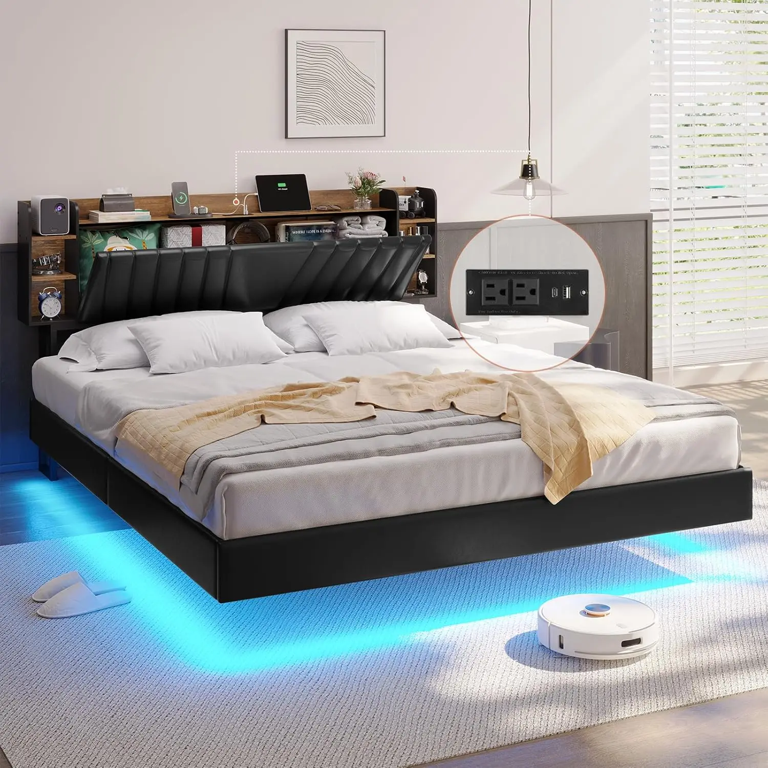 Floating Led Bed Fr…