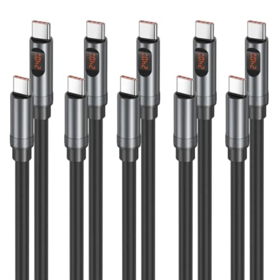 

USB C to USB C Cable, 240W Fast Charging Type C Charger Cord with LED Display for MacBook Pro iPhone 17 16 Pro Max 15 iPad Air5