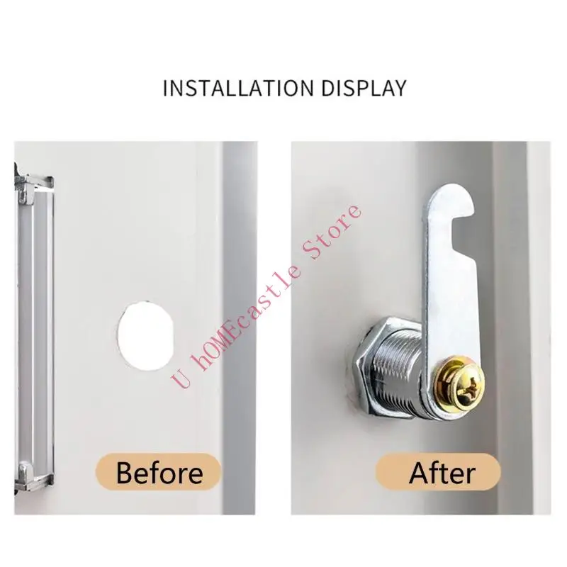 63HF 2set Cabinet Cams Lock with Cupboard Desk Hasp Latches Letter MailBox Cams Lock Security Furniture Lock Hardware