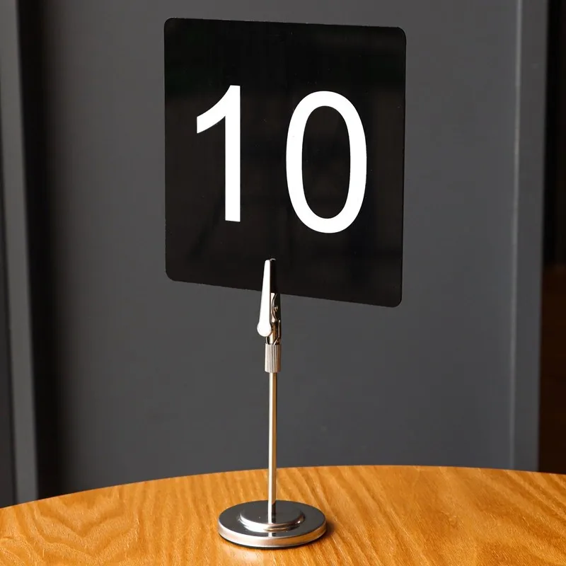 6 Pieces Stainless Steel Wedding Name Card Photo Picture Holder Clip Sign Holders Stand Table Number Place Card Holder