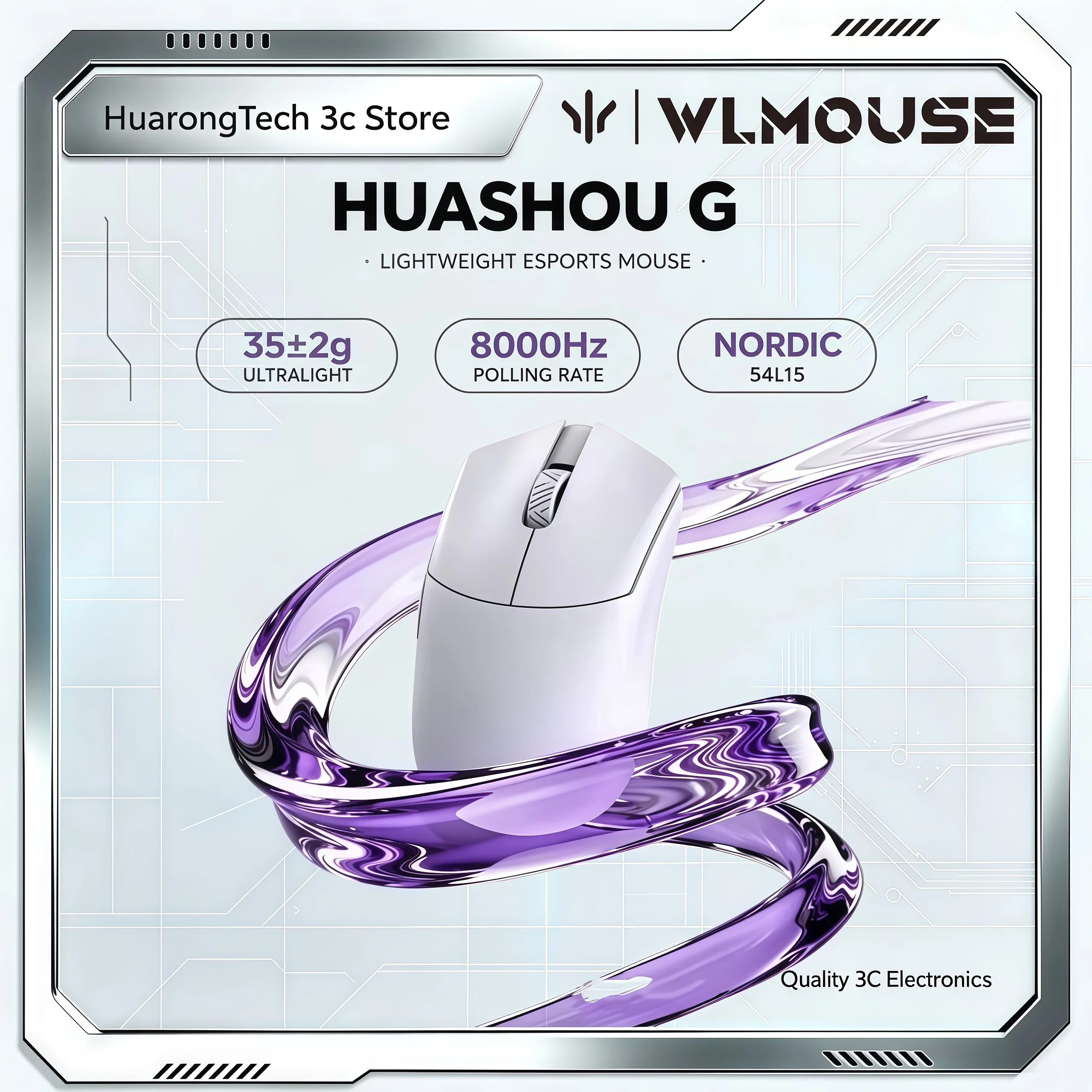 WLMOUSE Beast G Mnouse 35g Ultra-Light Wireless Gaming Mice PAW3950 Nordic54L15 Dual 8K Microcrystalline Esports Gamer Accessory