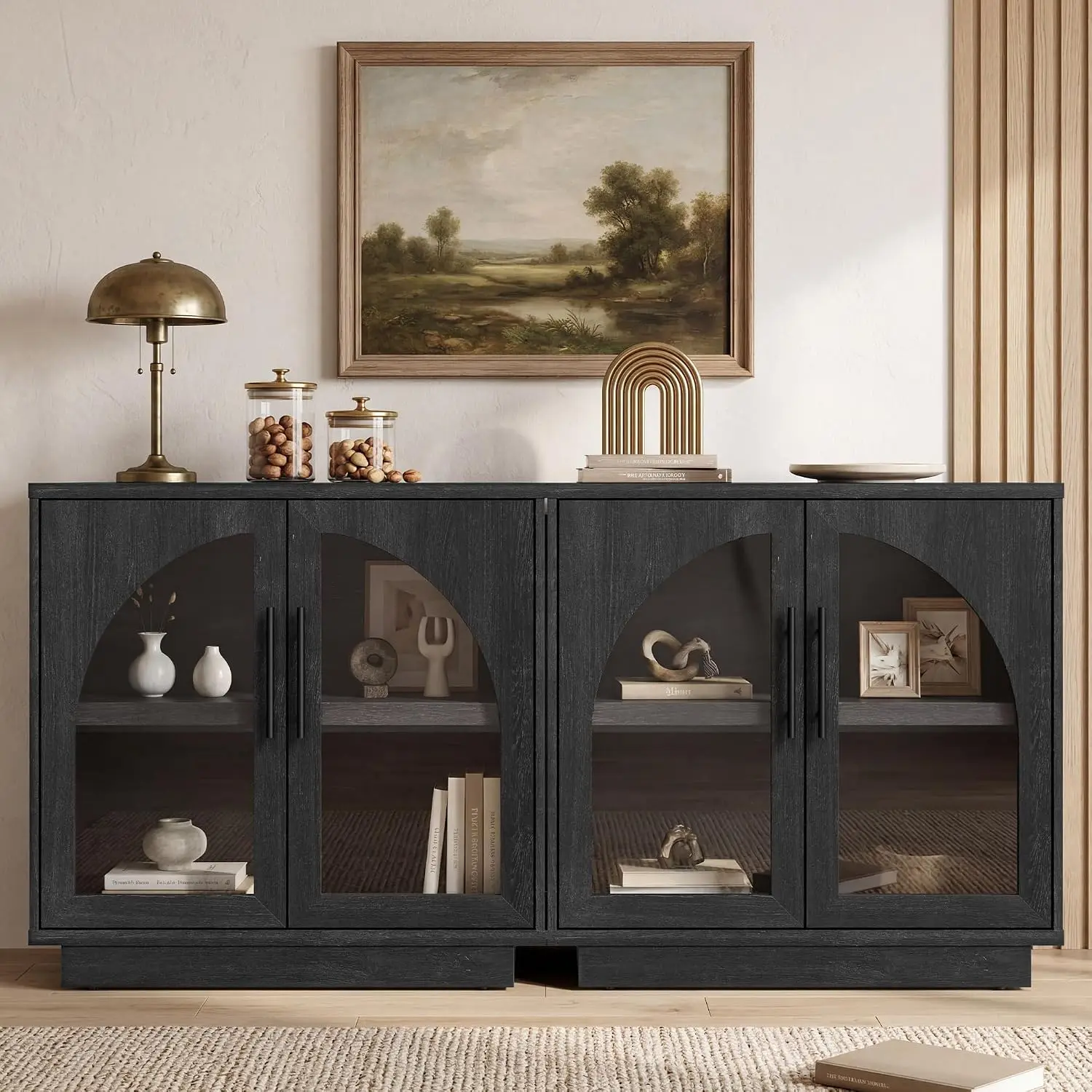 Arched Glass Sideboard 2PCS, 31.5