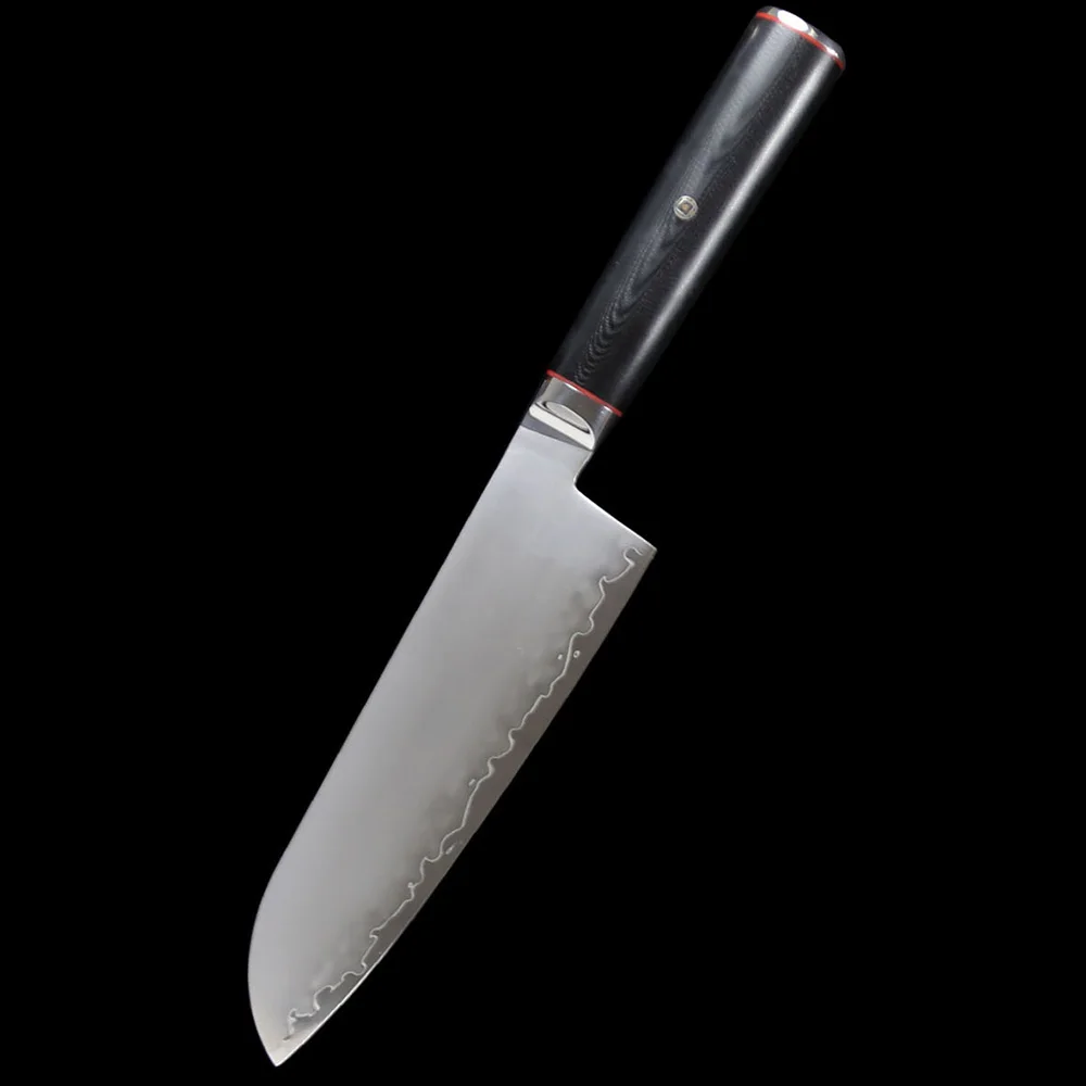 7 بوصة سكين Santoku 3 طبقات يرتدون الصلب AUS-10 شفرة الشيف الساطور اللحوم تقطيع الخضروات سكاكين المطبخ اليابانية أدوات الطبخ
