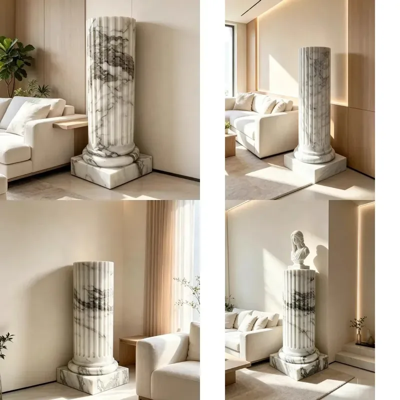 Marble Base for Sculpture and Bust Display Elegant Natural Stone Pedestal for Art Statues Home Decor