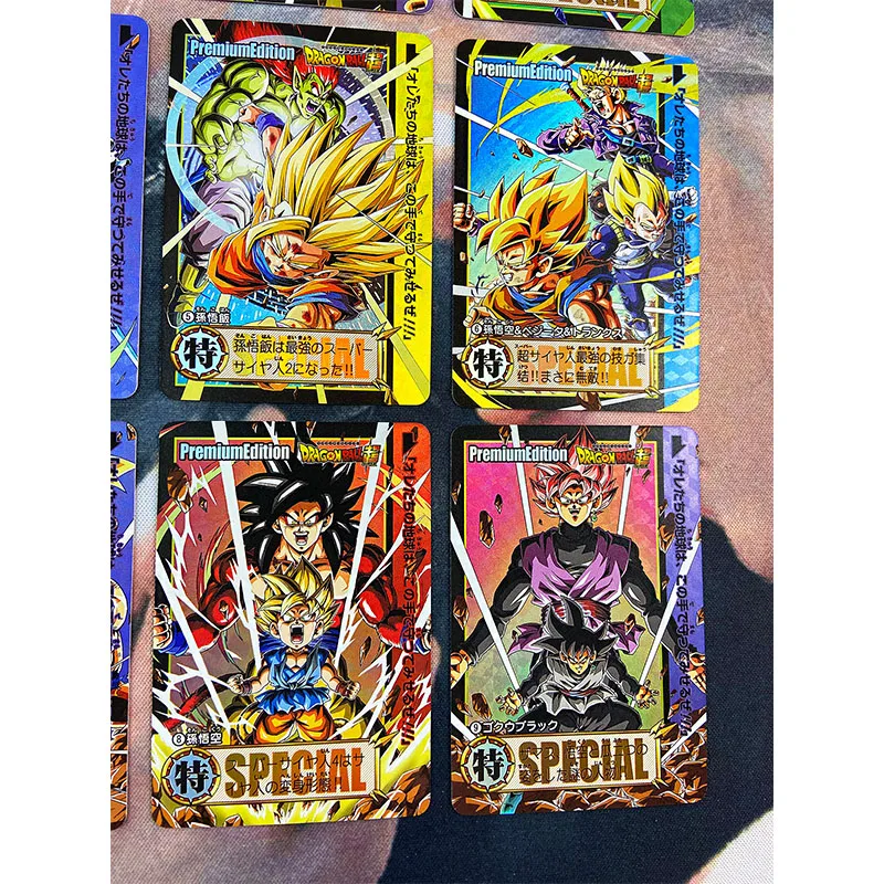 9Pcs/set Dragon Ball Super Goku Black Frieza DIY Homemade Bronzing Flash Card Christmas Birthday Gift Game Toys Collection Card