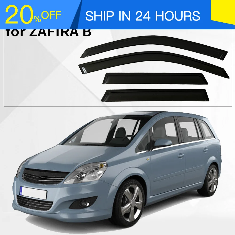 Новый дефлектор окон для Opel ZAFIRA B 2004-2011, защита от дождя, боковой вентиляционный дефлектор, накладка на внешнюю сторону, крепление на клейкой ленте.