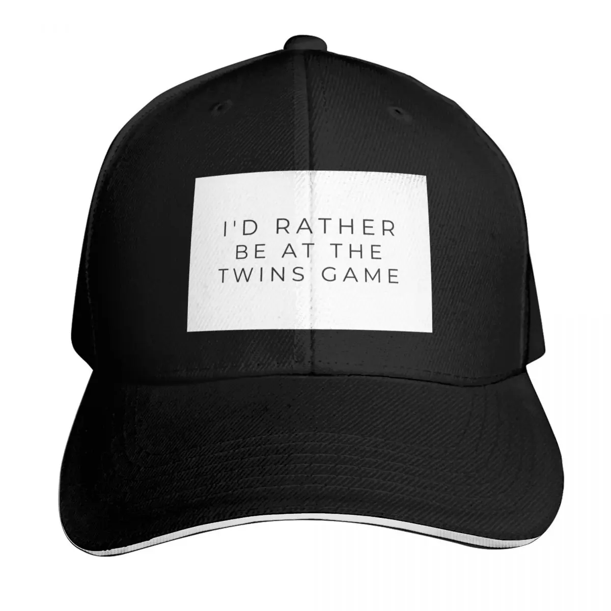 I'd rather be at the Twins game Baseball Cap Quick Dry Performance Cotton Twill Breathable Contrast Two Tone Brim