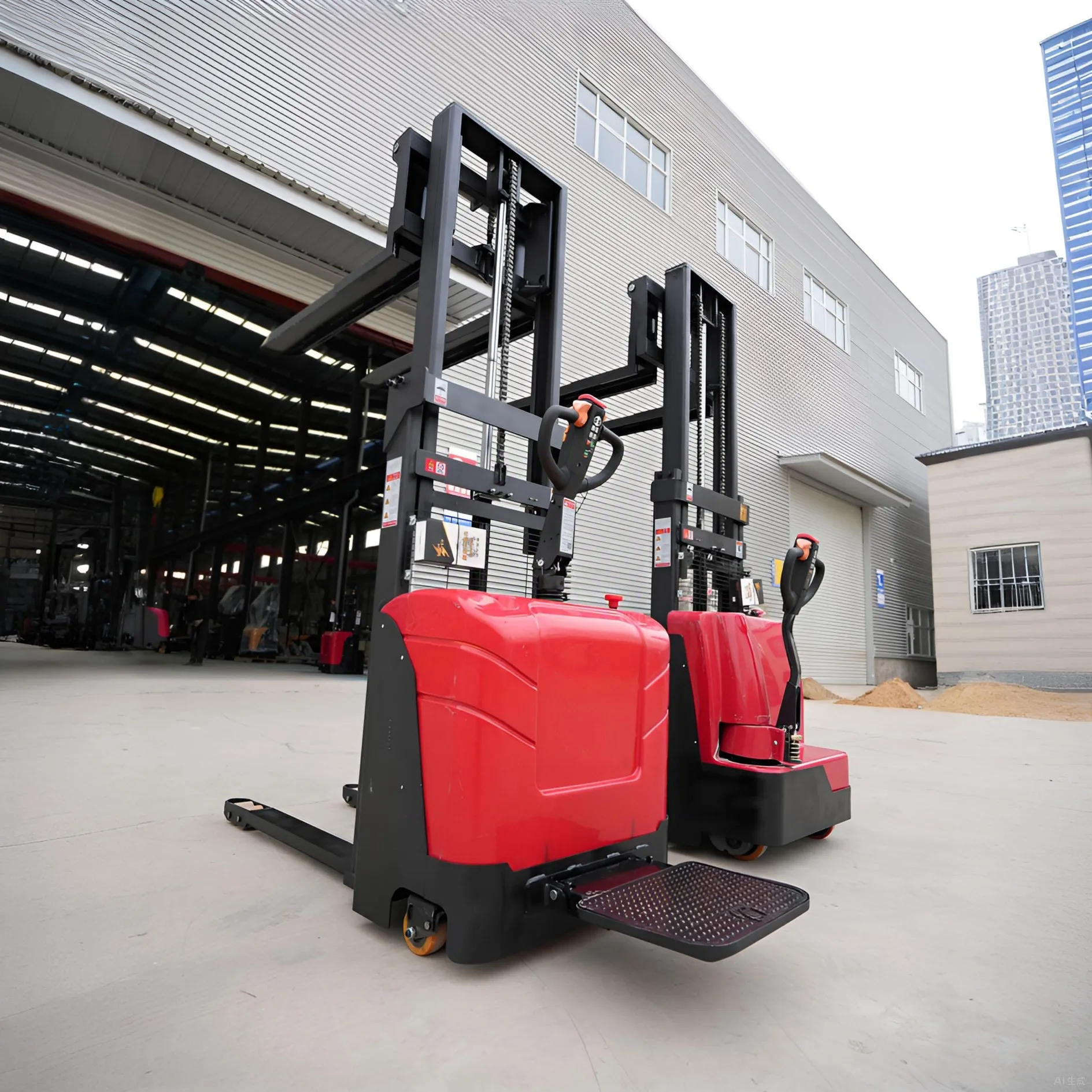 Factory Sales 1500kg 2000kg Full Electric Stacker Walkie Semi Electric Pallet Stacker Self Loading Stacker For Transportation