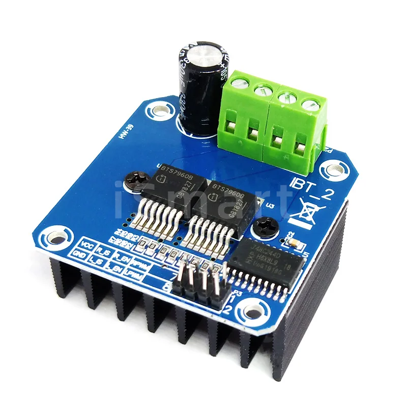 H-Bridge High-Power Motor Driver Module, DIY Smart Car Current Diagnostic Double BTS7960, 43A