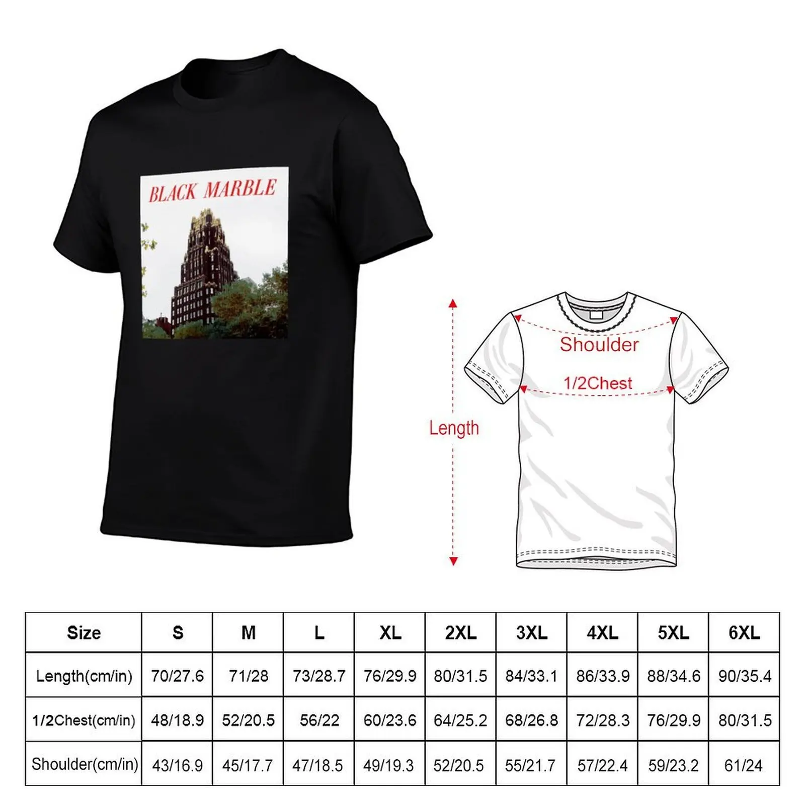 BLACK MARBLE Weight Against the Door T-Shirt Casual Breathable Short Sleeve Top