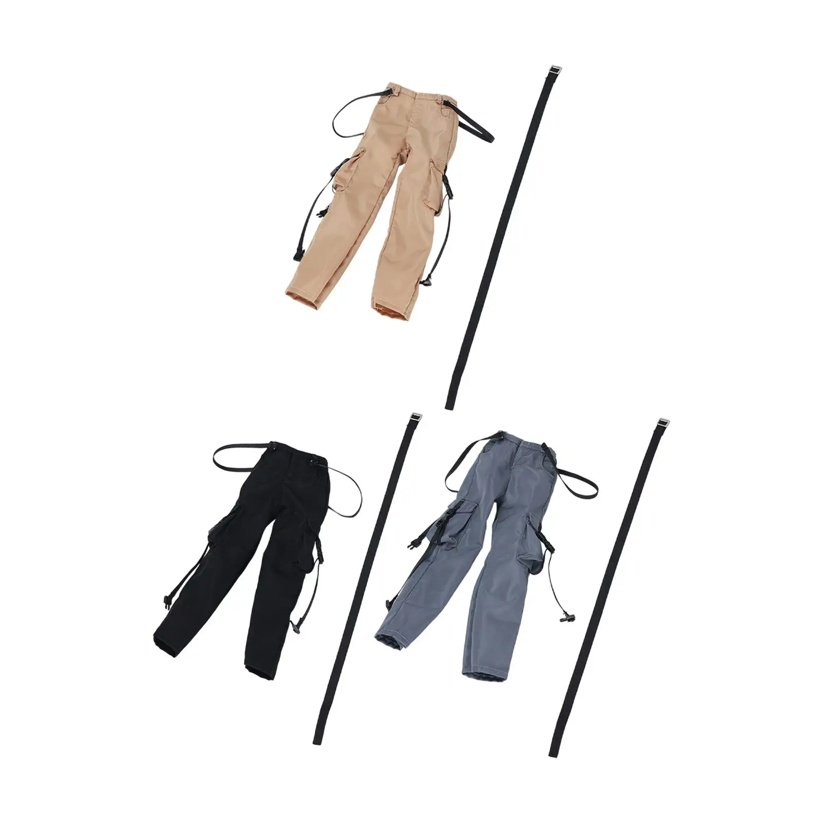 Vêtements de figurines d'action, pantalons et ceinture cargo, mode, habillage pour femmes, vêtements miniatures, Costume de poupée pour femme de 12 pouces, 1/6
