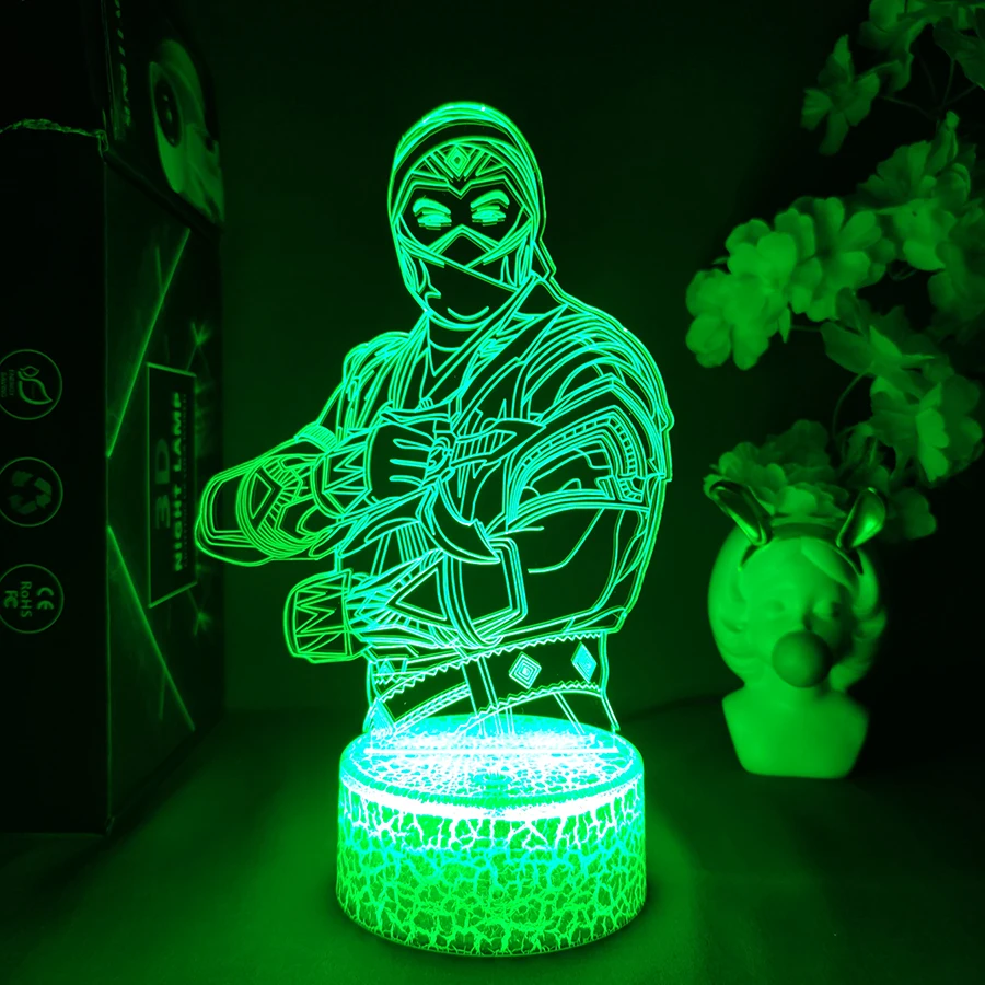 Mortal Kombat 11 Figurine 3D Visual Nightlight Cool Gamer Setup Decoration for Friends Birthday Gift Creative Present for Kids