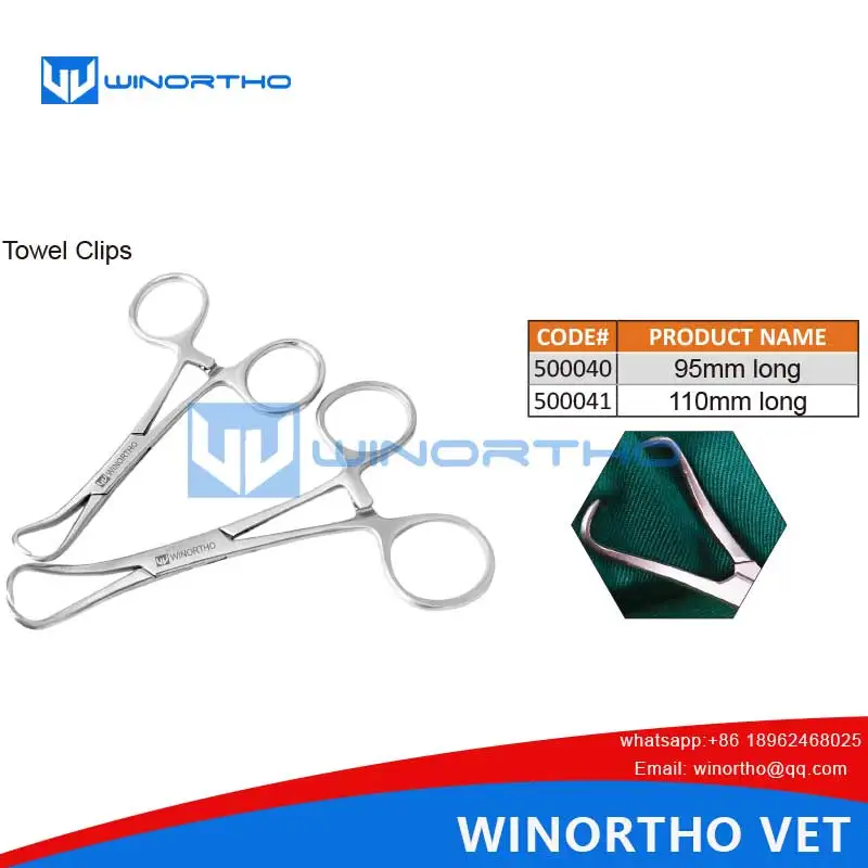 towel clips Forceps clamps pliers veterinary surgical instruments orthopedics surgery general equipment vet