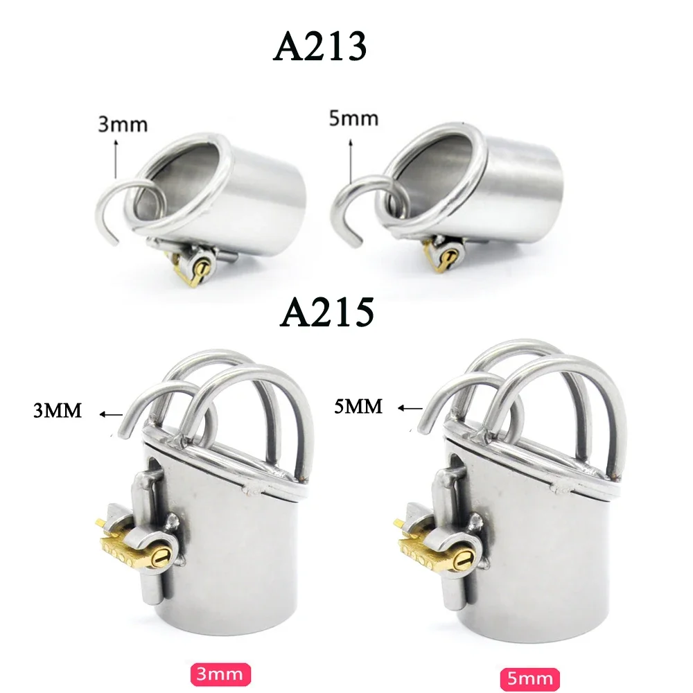 

HotX Stainless Steel Penis Ring Open Lock Chastity Device BDSM Sex Penis Toy for Men Cock Cage Lockable 3 Size 40/45/50mm