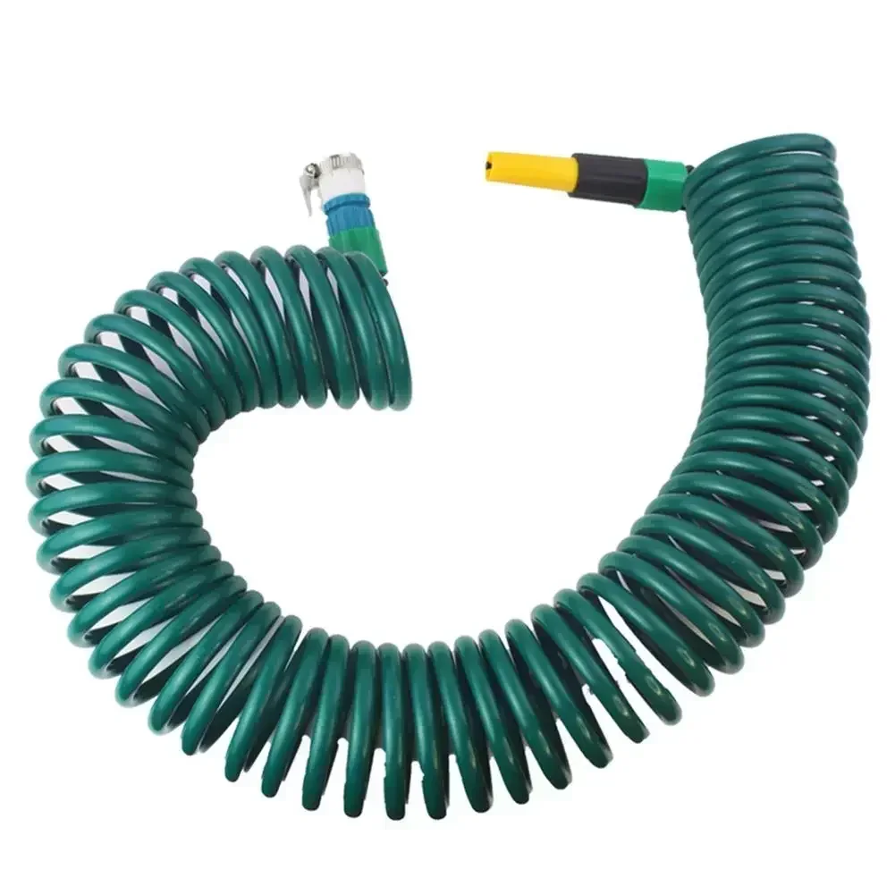 1pc 5/10/15M Retractable Coil Water Hose Flexible Plastic Water Pipe Thread Tap Quick Connector For Garden Watering Car Washing