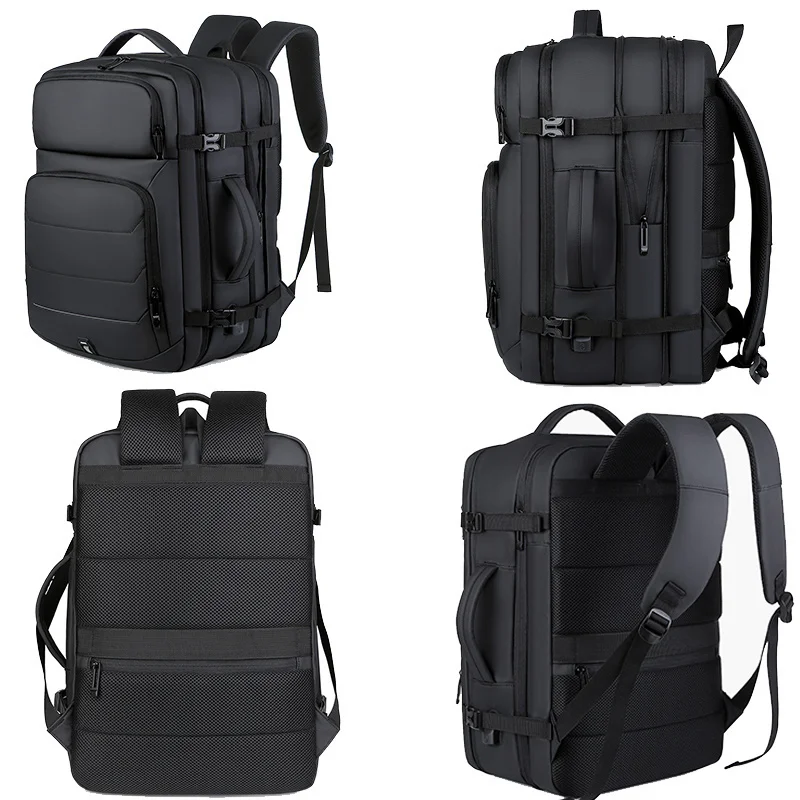 Bolsa de ombro expansível masculina, portátil de 17 ", mochila escolar USB impermeável, esportiva, viagem, mochila escolar masculina, de alta capacidade