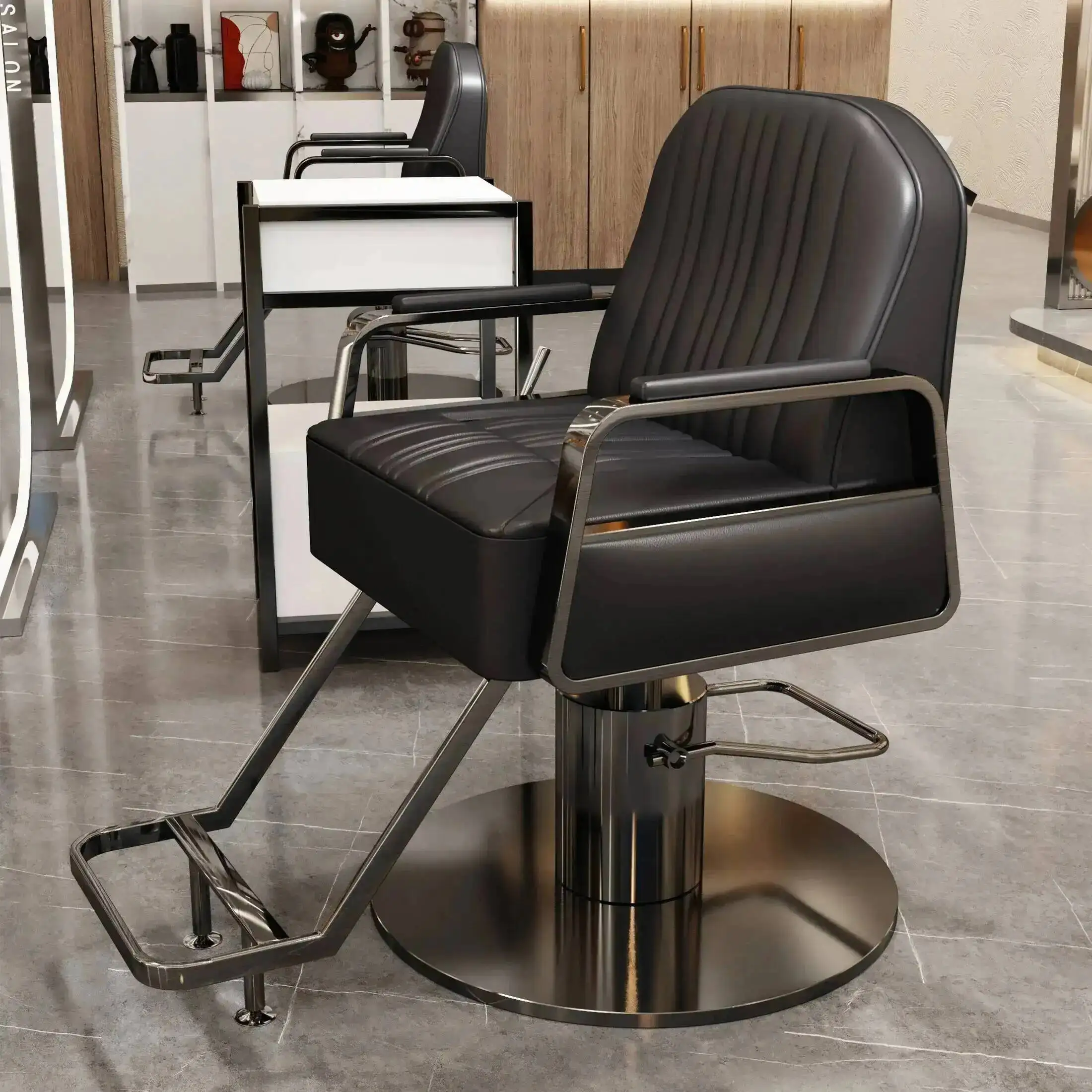 Salon de coiffure barbier chaises ergonomiques Design de luxe chaise de Salon de beauté accessoires de barbier Sillones Barberia meubles de salon de coiffure