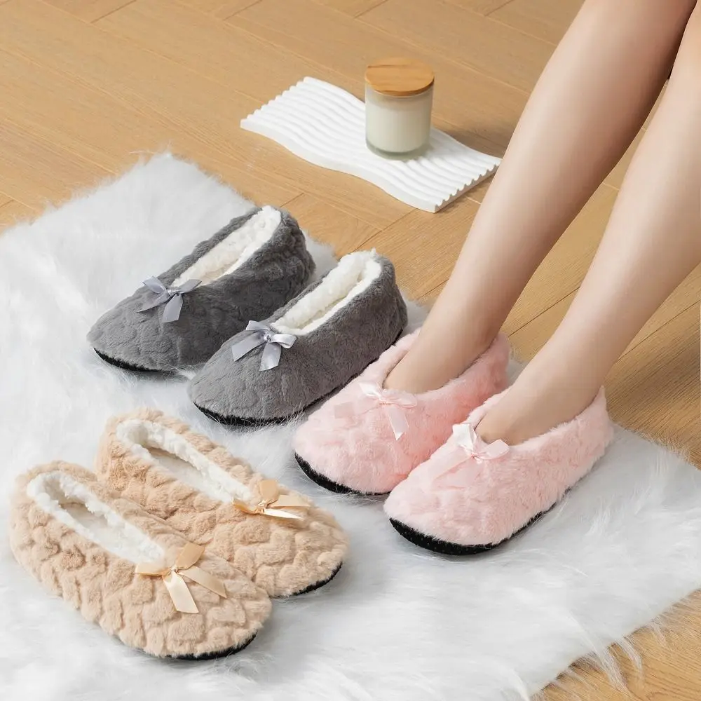 

Sweet Anti-slip Winter Floor Socks Thermal Heart Thicken Plush Socks Hosiery Warm Bow Sleeping Socks Fall/Winter