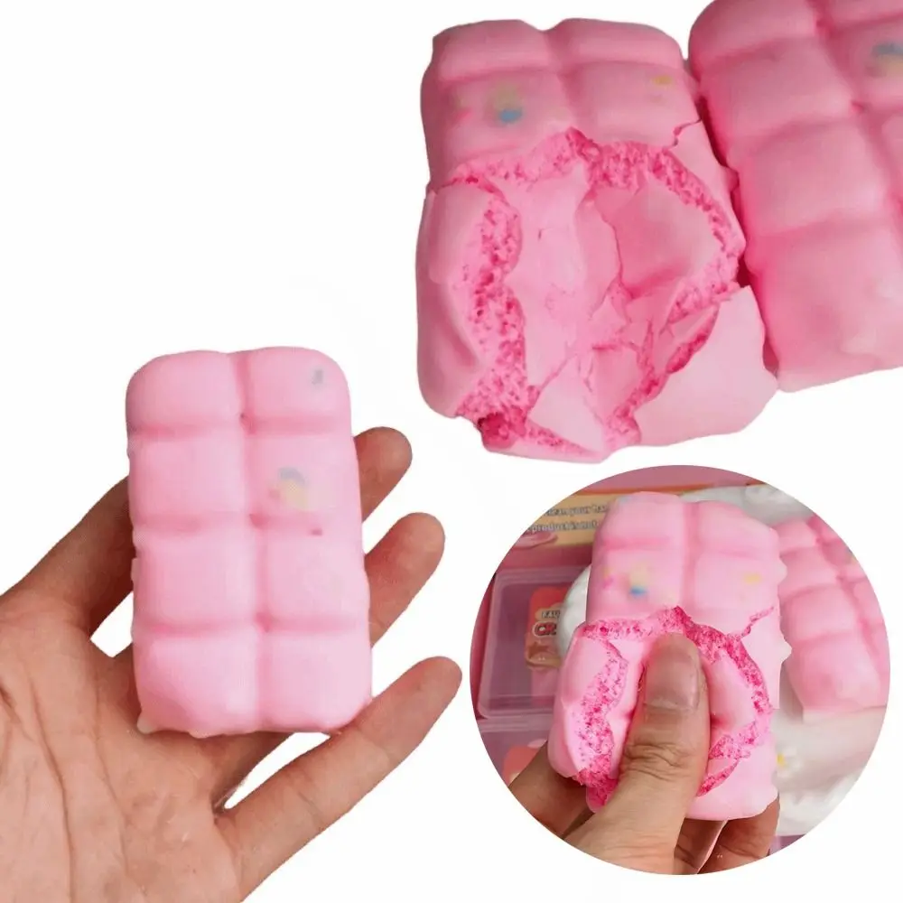 Handmade Crispy Chocolate Squishy Lightweight Crackable Crispy Chocolate Pinching Portable Crunchy Sound