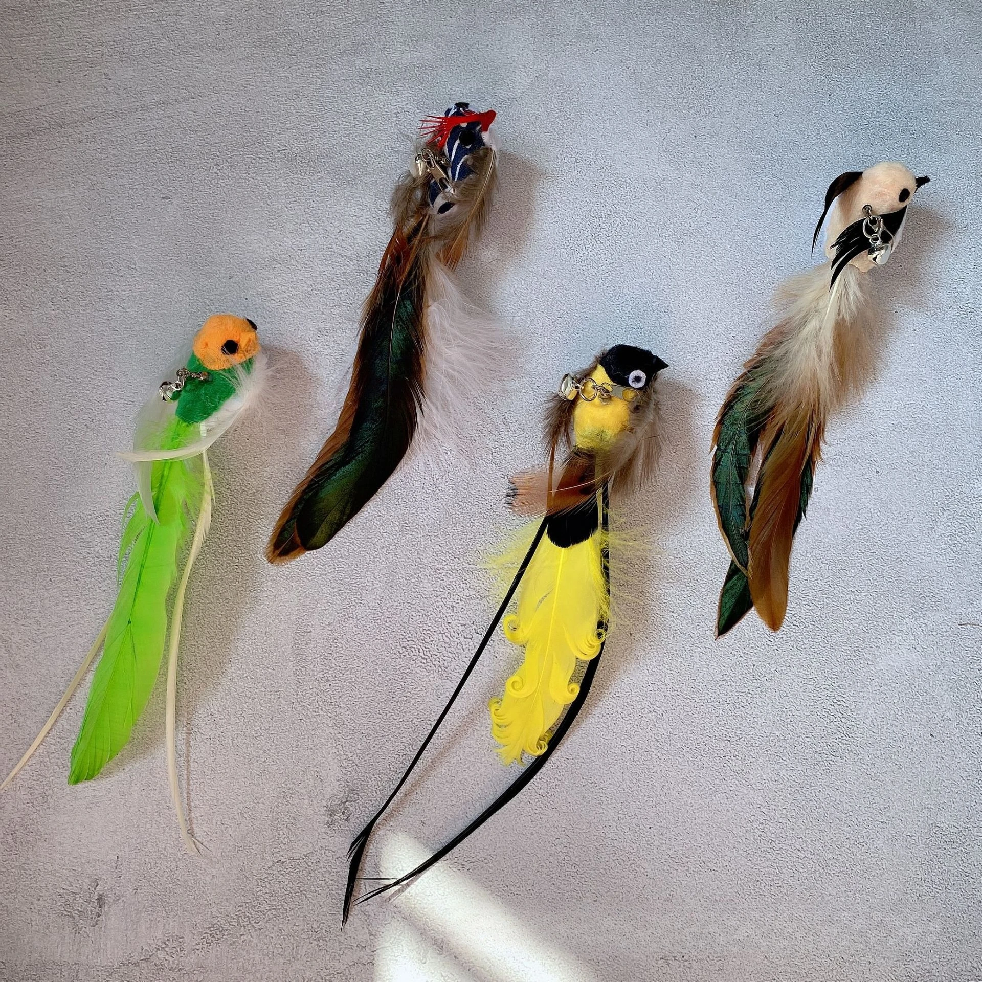 2er-/3er-Set Simulations-Vogel- und Insekten-Ersatzteile für Katzenspielzeug, Feder-Katzenspielzeug, Haustierbedarf