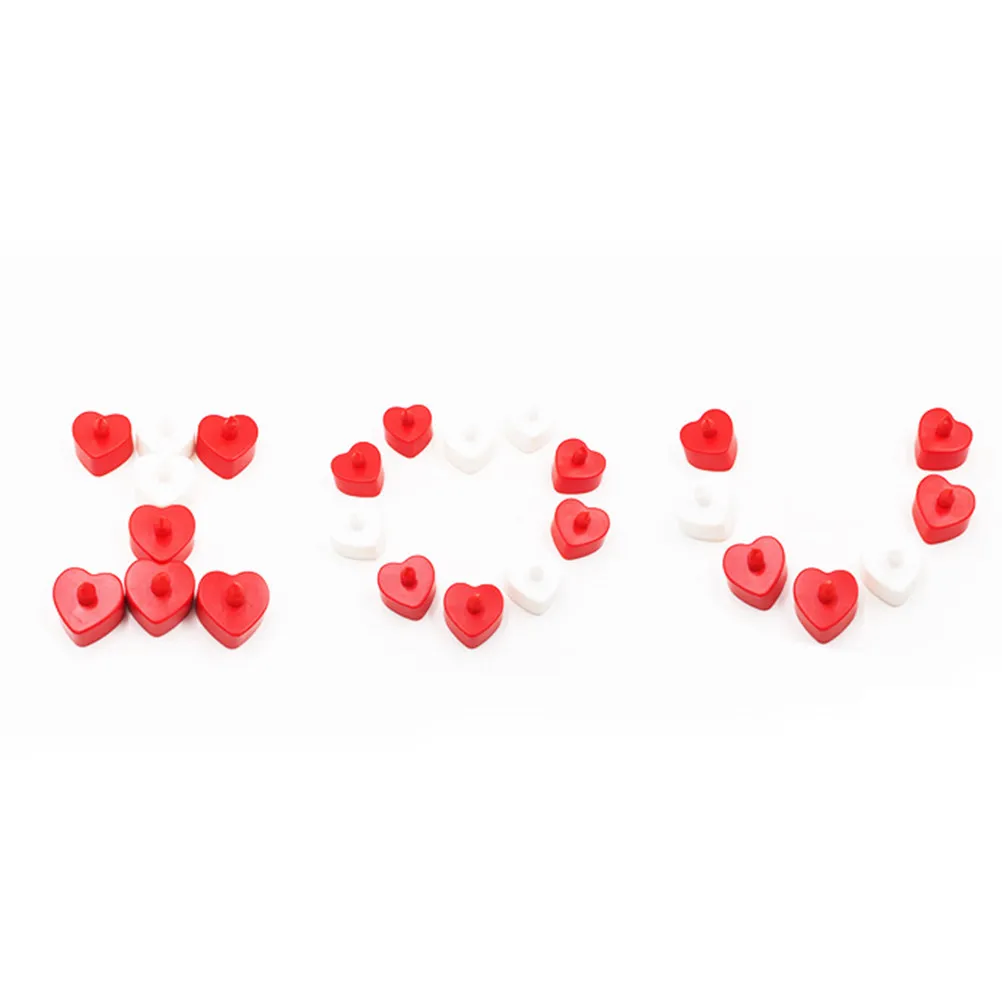 10Pcs Heart Shape Flameless LED Lights Bright Flickering Effect Safe Fire Lamp Party Festival Decoration