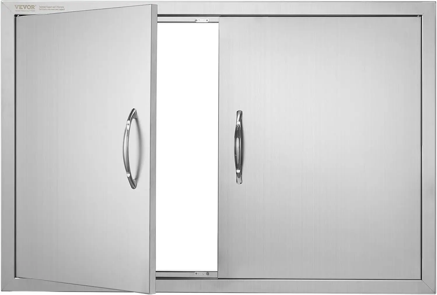 

BBQ Access Door, 36W x 24H Inch Double Outdoor Kitchen Door, Stainless Steel Flush Mount Door, Wall Vertical Door with Handles