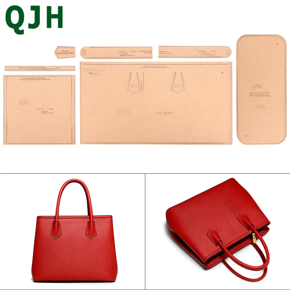 Handmade Leather Craft DIY Women's Handbag Bucket Bag Acrylic Template Kraft Version Drawing Grid Sewing Cutting Design Pattern