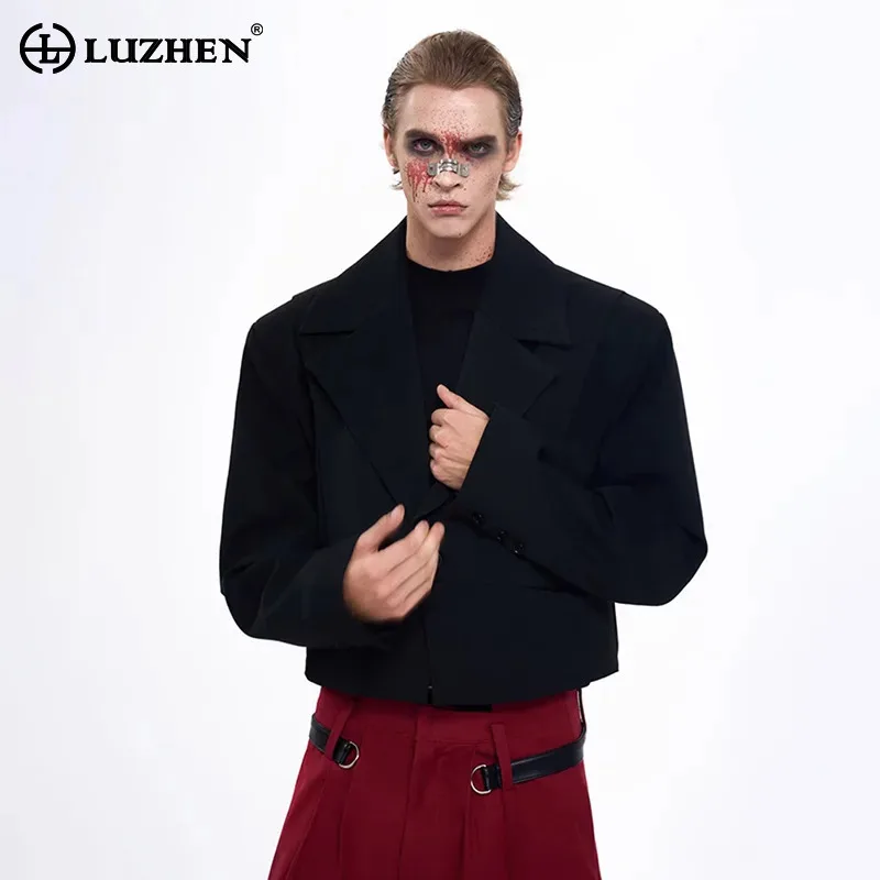 

LUZHEN 2025 новый короткий пиджак с вышивкой сзади, мужская модная роскошная элегантная темпераментная красивая мужская куртка JY5007