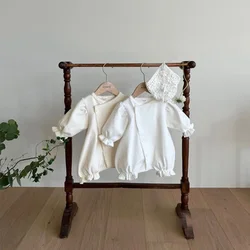 2024 Spring New Baby and Children Clothes Solid Color Jumpsuit Outgoing Outwear Fashionable Girl Baby Harper Climbing Clothes
