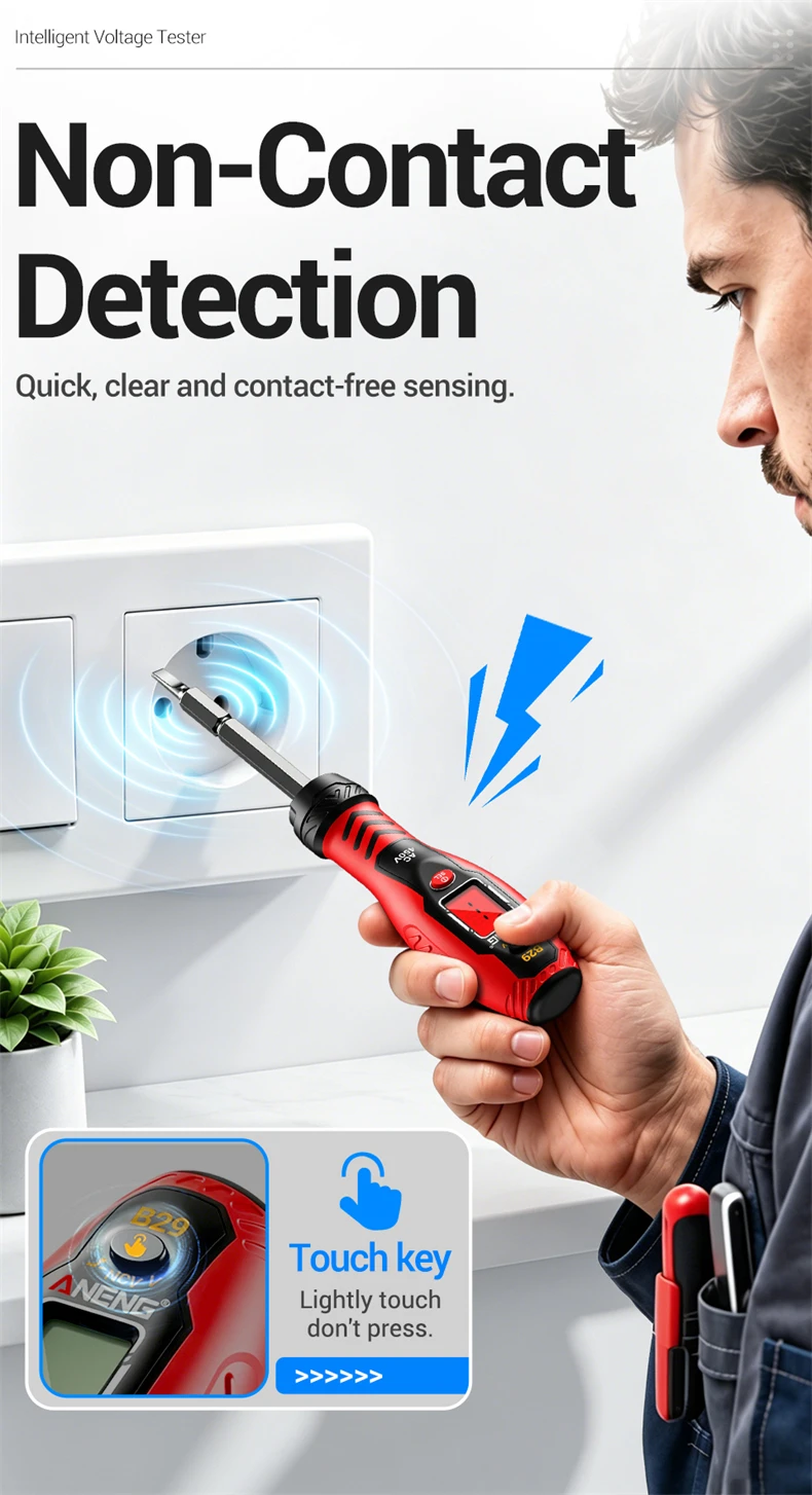 Spannungsprüfer Elektrischer Teststift NCV Schraubendreher ANENG B29 30-1000V AC Detektor Doppelte Hintergrundbeleuchtung Summer Automatische Abschaltung Isolierter Tester – Detail 4