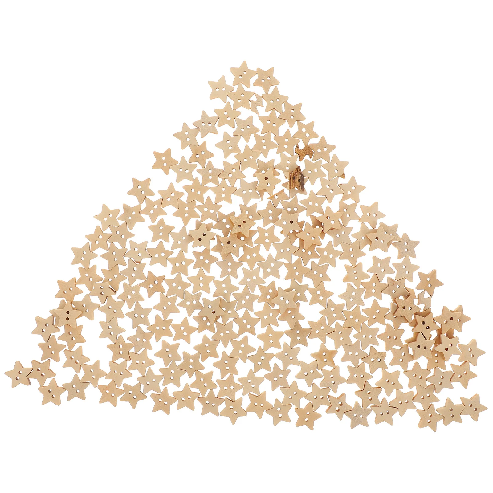 

200pcs 2 Hole Star Shaped Wooden Buttons Natural Wood For Crafts Scrapbook Sewing Knitting Diy Projects Star Embellishments
