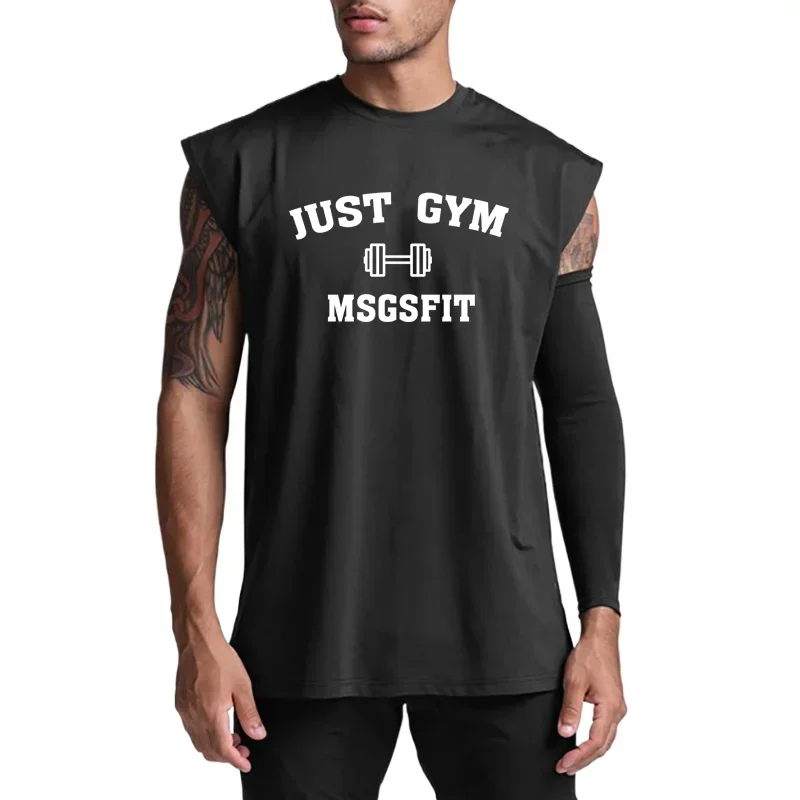 Summer Mens Gym Sports Mens Bodybuilding Fitness Workout Graphic Printed Loose Mesh Quickly-dry Mesh O-neck Sleeveless tank Tops