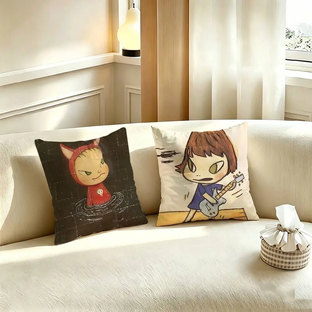 Yoshitomo Nara Art Printed Pillow Cover Cushion Case Simple Sofa Pillow Case No Pillow Core
