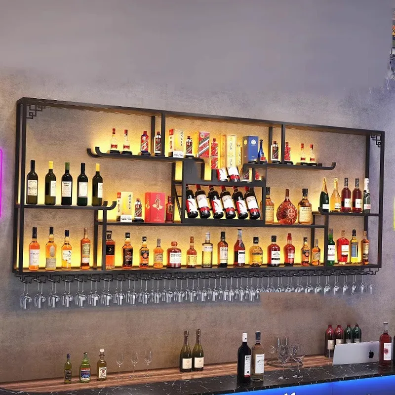 

Shelf Metal Bar Cabinet Wine Rack Restaurant Kitchen Storage Display Bar Cabinet Wine Rack Modern Salon Szafka Club Furniture