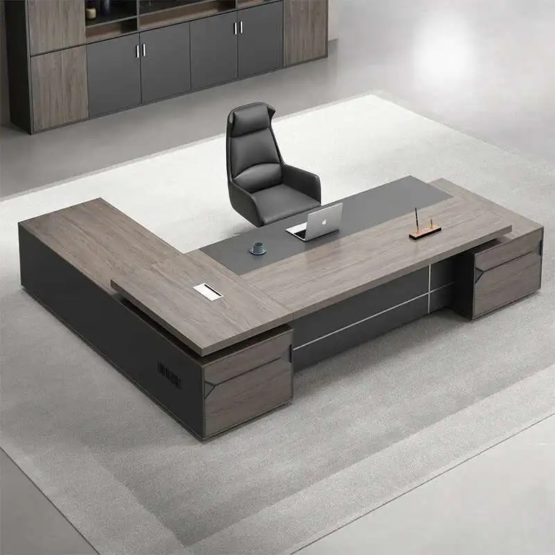 

Light Luxury Vintage Office Desk Chair Designer Corner Work Wooden Storage Customized Desk Office Boss Escritorio Home Furniture