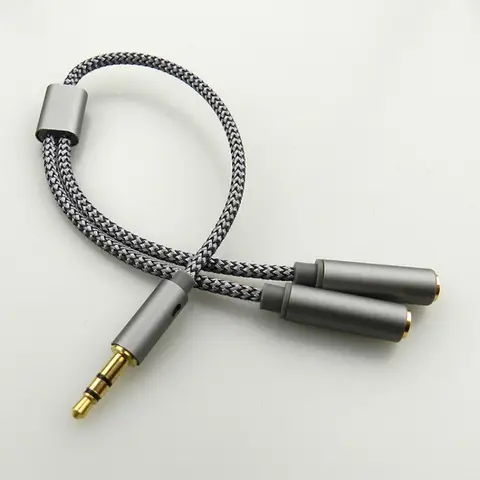 3.5mm Audio Splitter 1 Male To 2 Female Stereo Adapter Dual Headphone Earphone Sharing Connector Y Jack Accessory