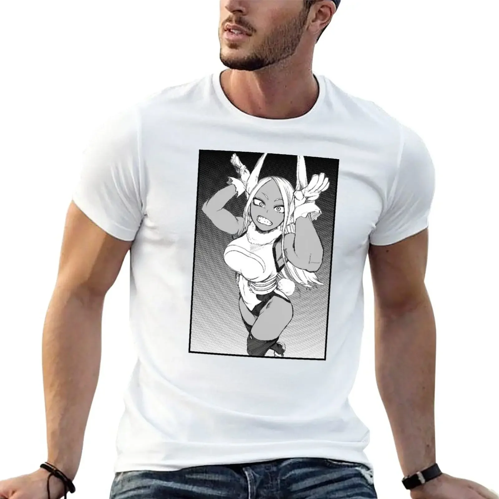 New Rabbit Hero Rumi Usagiyama Mirko T-Shirt T-shirt for a boy Anime t-shirt black t shirts workout   men