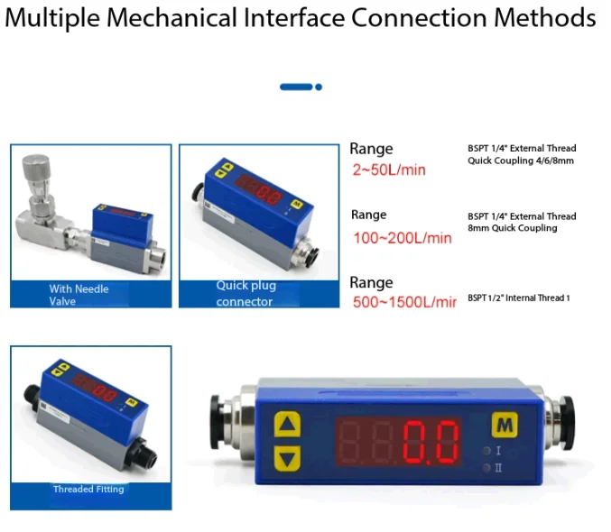 MF3000 Series Digital Display Gas Mass Flow Meter 0-1500L
