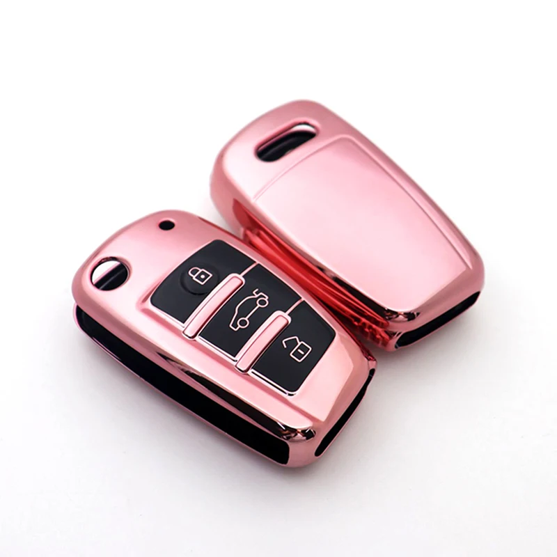 حافظة مفاتيح واقية من مادة البولي يوريثان الحراري ، حافظة واقية من قذيفة السيارة بدون مفتاح ، بدون مفتاح ، أودي A3 8L 8P A4 B6 B7 B8 A6 C5 C6 4F RS3 Q3 Q7 TT 8L 8V S3