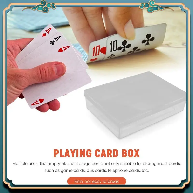 ABJG-50Pcs Playing Card Box Trading Card Case Card Storage Organizer Clear Card Case Plastic Storage Box For Gaming Cards