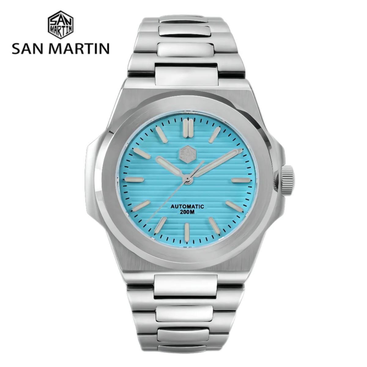 San Martin 42mm PT5000 SW200 Sunray Dial Diver Watch For Men Retro Luxury Sapphire 20Bar Waterproof BGW-9 Luminous SN0076