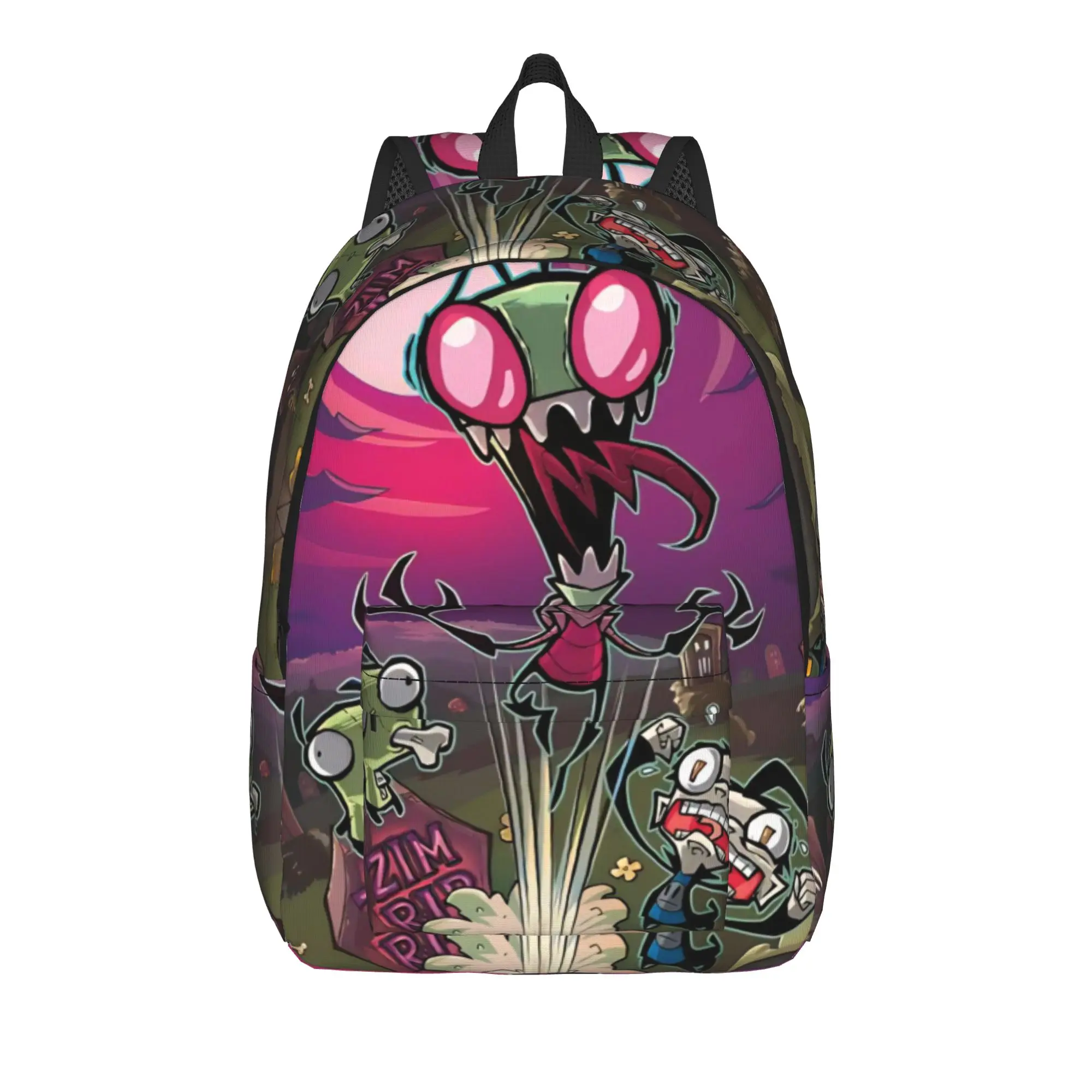 Invader Zim Gir Dib Robot Backpack Teen American Animated Backpacks Polyester Kawaii School Bags Trekking Colorful Rucksack