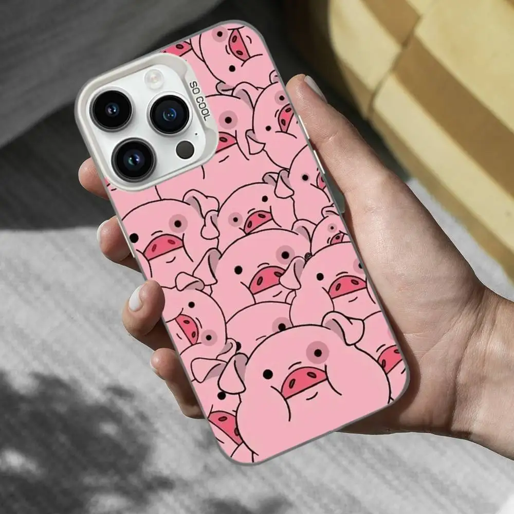 حافظة هاتف كرتونية لطيفة على شكل خنزير وردي لهاتف آيفون 17,16,15,14,13,12,11, Mini,XS,Pro,SE,MAX غطاء أبيض غير لامع مقاوم للصدمات #6