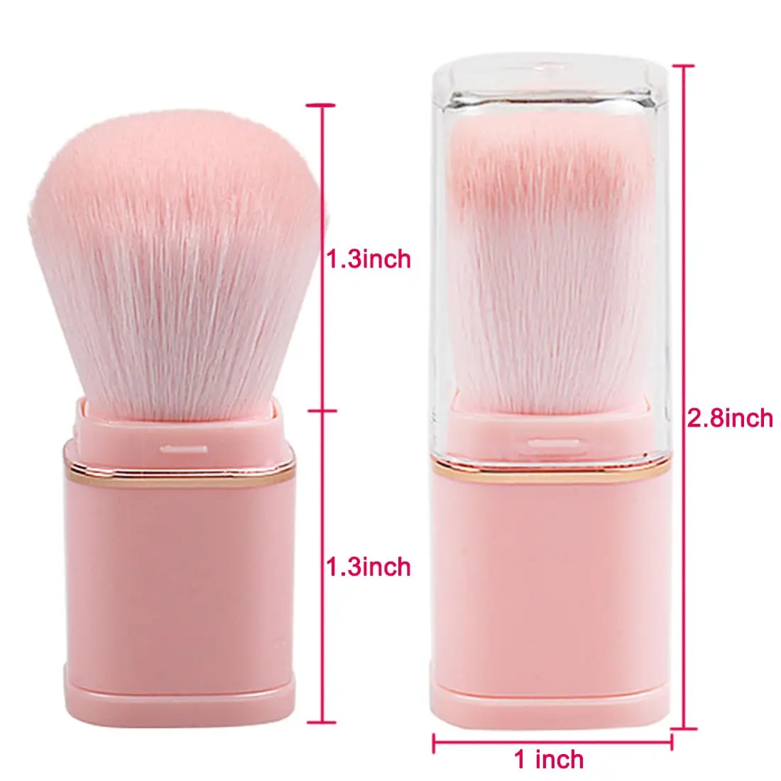 Retractable Brush Powder for Foundation Contour Bronzer Face Blender Brush Liquid Cream Mineral Buffing Blending Makeup Brushes
